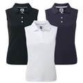 Footjoy Ladies Interlock Sleeveless Solid Golf Shirt